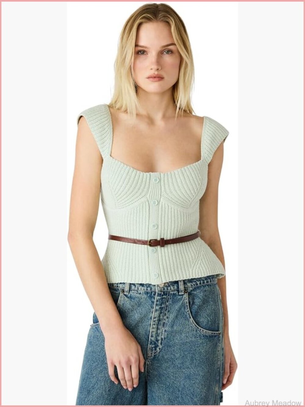 Sleeveless Sweater Top - Solid Casual Knit